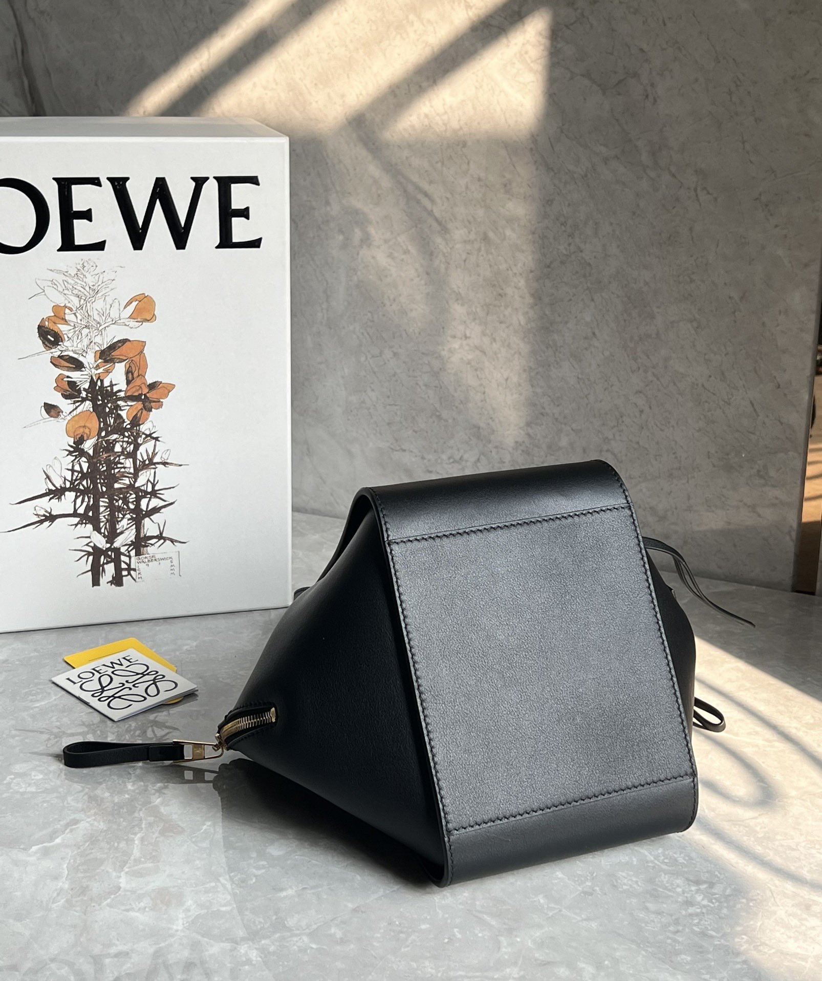 Loewe Compact Hammock Bag in Classic Calfskin Black